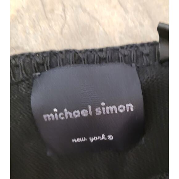 Michael Simon Sweater Size L Cardigan Black Green Beaded Alligators Button Vtg - Picture 11 of 16